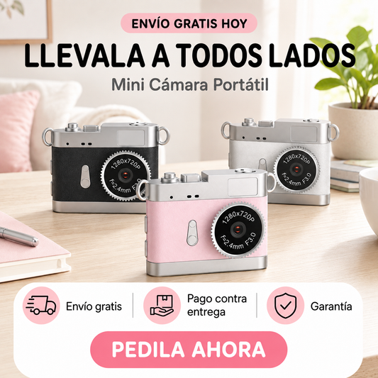 🔥 Mini Cam Vlog HD ⌚ Pantalla Giratoria 180° Edición Compacta